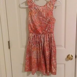 Abstract geometric print dress